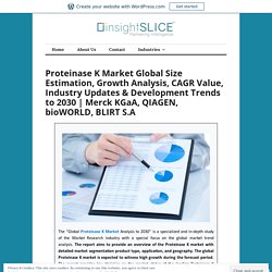 Proteinase K Market Global Size Estimation, Growth Analysis, CAGR Value, Industry Updates & Development Trends to 2030