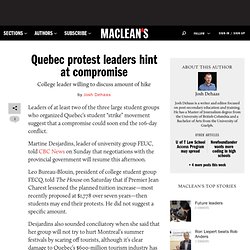 Quebec protest leaders hint at compromise
