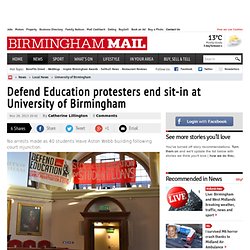 Defend Education protesters end sit-in at University of Birmingham
