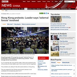 Hong Kong protests: Leader says 'external forces' involved