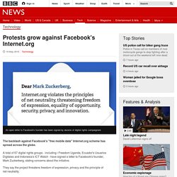 Protests grow against Facebook's Internet.org - BBC News