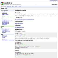 protobuf - Protocol Buffers - Google's data interchange format