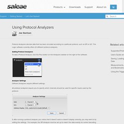 Using Protocol Analyzers – Saleae