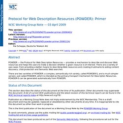 Protocol for Web Description Resources (POWDER): Primer