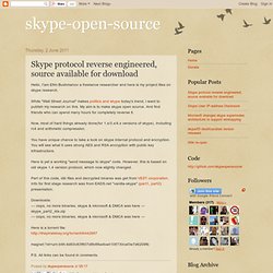 Skype protocol reverse engineered, source available for download