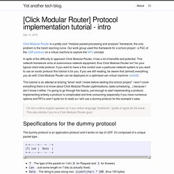 [Click Modular Router] Protocol implementation tutorial - intro