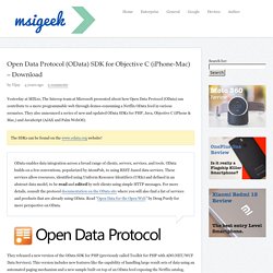 Open Data Protocol (OData) SDK for Objective C (iPhone-Mac) – Download