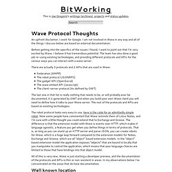 Wave Protocol Thoughts