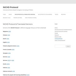 NICHD Protocol & Translated Versions