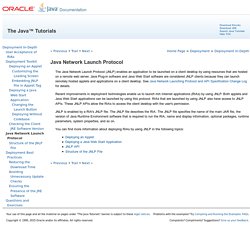 Java Network Launch Protocol (The Java™ Tutorials > Deployment > Deployment In-Depth)