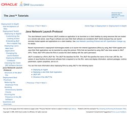 Java Network Launch Protocol (The Java™ Tutorials > Deployment > Deployment In-Depth)