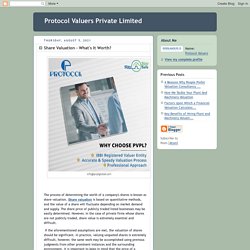 Protocol Valuers Private Limited: Share Valuation - What's It Worth?