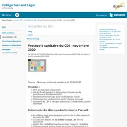 Protocole sanitaire du CDI - septembre 2020 - Actualités du CDI - Collège Fernand Léger