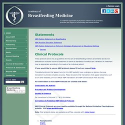 Protocols - The Academy of Breastfeeding Medicine (ABM)