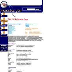 TCP / IP Protocols: ICMP UDP FTP HTTP Reference Page