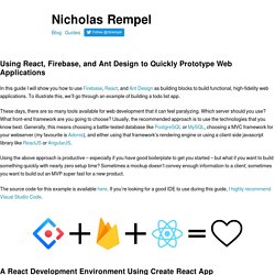 Using React, Firebase, and Ant Design to Quickly Prototype Web Applications