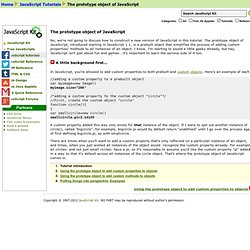 The prototype object of JavaScript