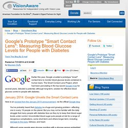 Google's Prototype "Smart Contact Lens": Measuring Blood Glucose Levels for People with Diabetes - VisionAware Blog
