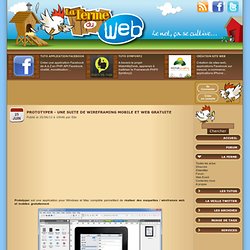 Prototyper - Une suite de wireframing mobile et web gratuite