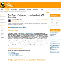 Test Driven Prototyping - Learning About .NET Remoting
