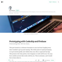 Prototyping with Codeship and Firebase