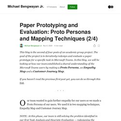 Paper Prototyping and Evaluation: Proto Personas and Mapping Techniques (2/4)