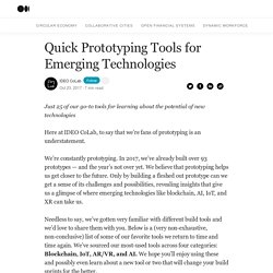 Quick Prototyping Tools for Emerging Technologies