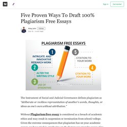 Five Proven Ways To Draft 100% Plagiarism Free Essays