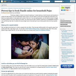 Proven tips to book Pandit online for household Pujas by Manya Verma