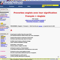 Proverbes anglais avec leur traduction en français