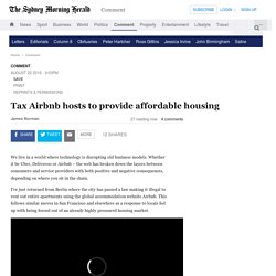 Tax Airbnb hosts to provide affordable housing