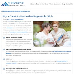 Ways to Provide Social & Emotional Support to the Elderly