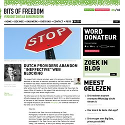 Dutch providers abandon “ineffective” web blocking
