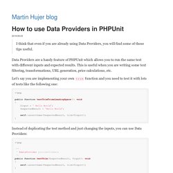 How to use Data Providers in PHPUnit — Martin Hujer blog