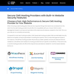 Secure CMS Hosting Providers With Built-In Website Security Features