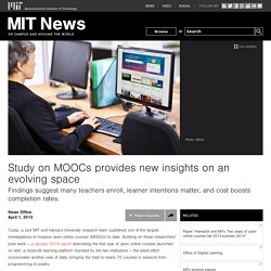 Study on MOOCs provides new insights on an evolving space