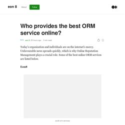 Who provides the best ORM service online?