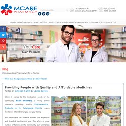 Providing People with Quality and Affordable Medicines