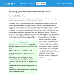 Providing great social media customer service