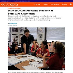 Make It Count: Providing Feedback as Formative Assessment