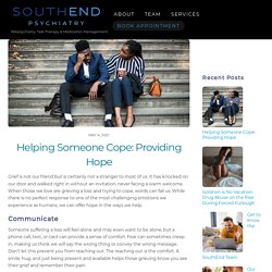 Helping Someone Cope: Providing Hope