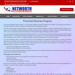 Provincial Nominee Immigration Programs (PNP) in Canada