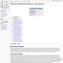 Provisional DCNH descriptions - Beta quadra