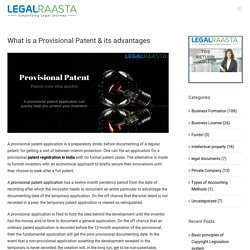 What is a Provisional Patent and its Advantages