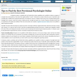 Tips to Find the Best Provisional Psychologist Online by Psych Services