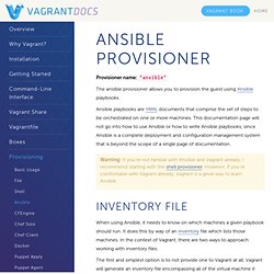 Ansible - Provisioning - Vagrant Documentation