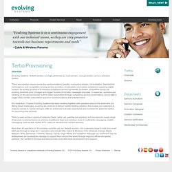 Evolving Systems - Evolving Systems - Tertio: Provisioning & Subscriber Activation Overview