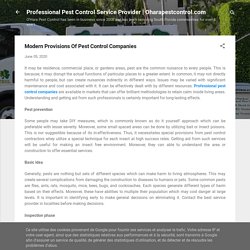 Modern Provisions Of Pest Control Companies