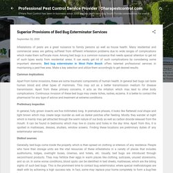 Superior Provisions of Bed Bug Exterminator Services