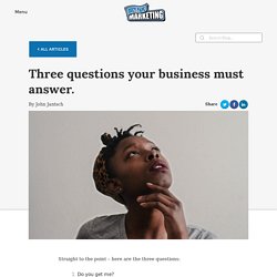 Thought provoking small business marketing questions